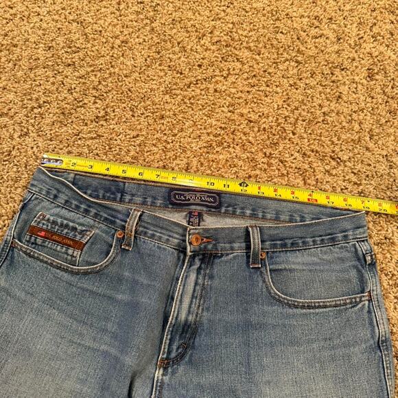 U.S. Polo Assn. Y2K Distressed Grunge Cut Denim Jort Shorts Sz.36 - Picture 7 of 7